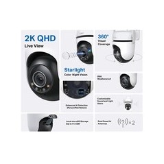 TP-LINK TAPO C520WS Security Camera - Crystal Clear 1080P Video, Smart Motion Detection & Night Vision